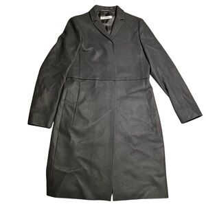 Jil Sander Coat Women Size 40 US 8 Wool Angora Black Long Button